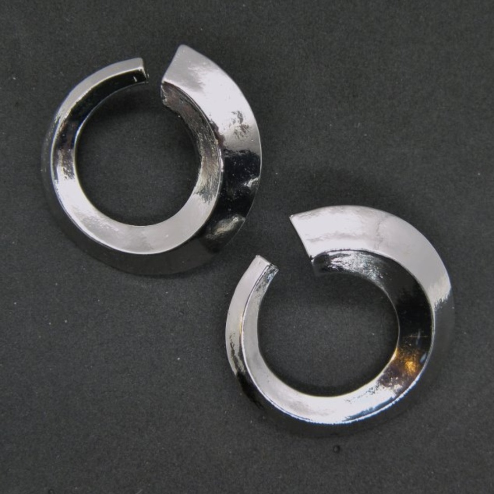 Silver open Circle Stud Earrings